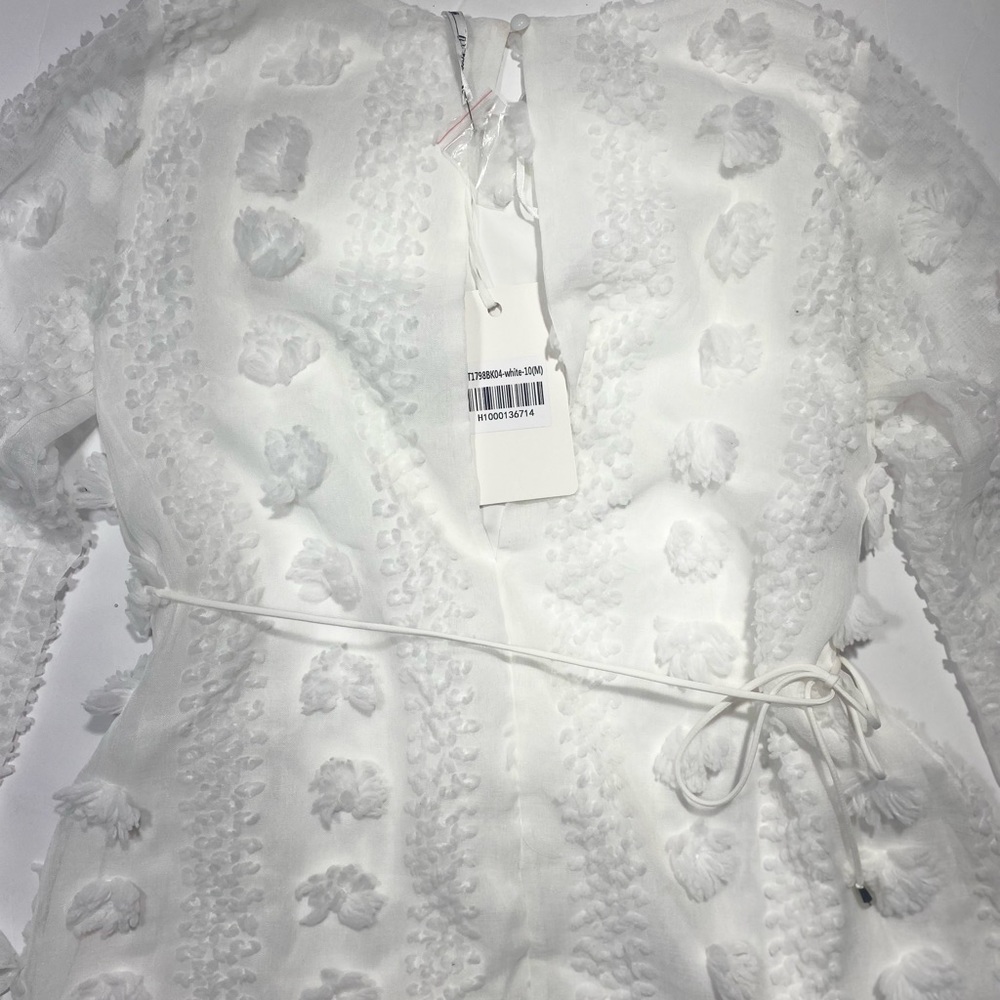Indikah By Angel Biba White Fairy/Cottage Core Ruffle Chiffon Dress NWT Size M - Picture 8 of 15